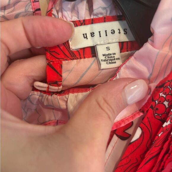 Anthropologie Stellah Red and Pink Floral Blouse - Picture 6 of 7